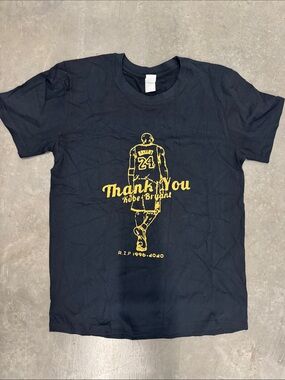 Thank You Kobe Bryant Black Graphic T-Shirt Size S